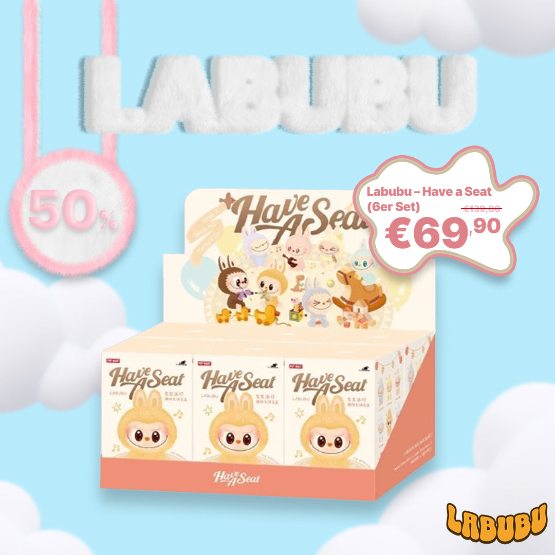 Set mit 6 Sitzenden Labubus – Gemischt – 50% Rabatt