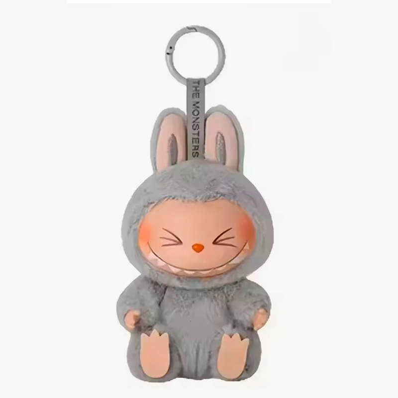 Sitzender Grauer Labubu